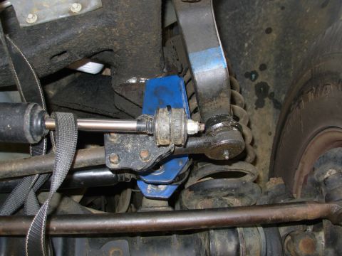 1975 Ford Bronco - Since it doesn't lie flat with the bolt in, I removed it to see how far away it is from the track bar eye when it's flat against the frame…