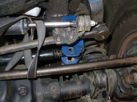1975 Ford Bronco - Just another angle showing how far away from the bar eye the bracket's hole is when the bracket is flat against the frame & aligned with th…