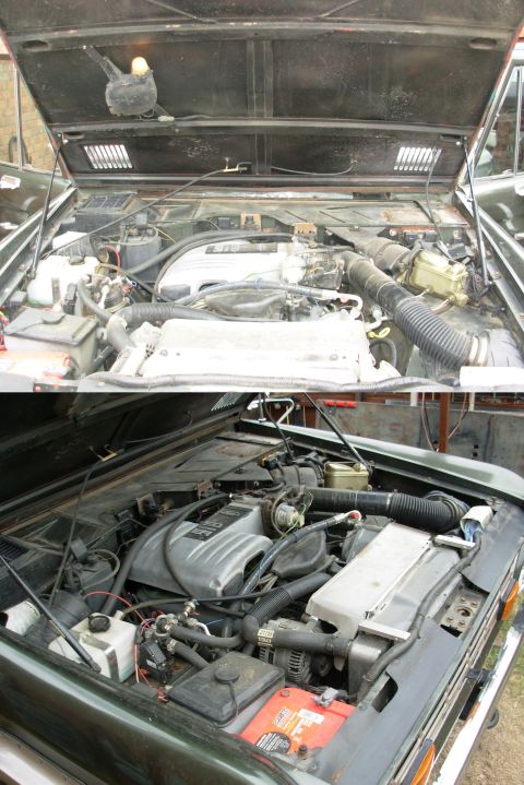 1975 Ford Bronco - The engine bay, as of the posting date.