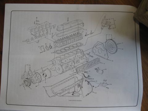 1981 Ford Bronco - Diagram shows an exploded view of an engine, detailing its various components and their assembly.