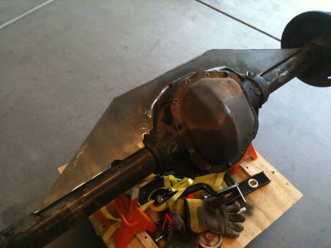 1966 Ford Bronco - Close-up of a rear axle differential housing, likely for a vehicle restoration project.