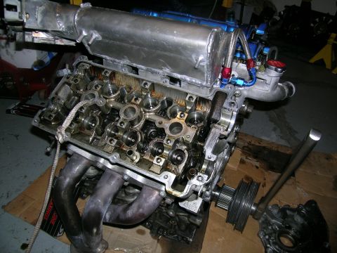 1995 Ford Probe - Engine block and cylinder head assembly, likely undergoing repair or modification.