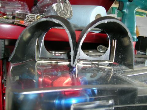 1995 Ford Probe - A custom dual gauge pod is shown, mounted above engine components.