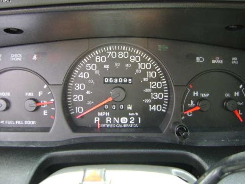 2003 Ford Crown Victoria - Dashboard gauges of a 2003 Ford Crown Victoria, showing odometer reading 063095.