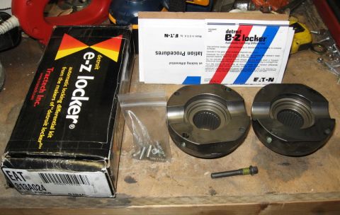 1995 Ford F-150 - A Detroit E-Z Locker automatic locking differential kit is laid out on a workbench.