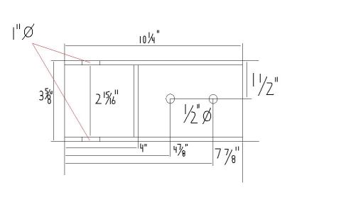 1995 Ford Bronco - Dimensioned drawing of a plate showing hole positions, diameters and overall dimensions.