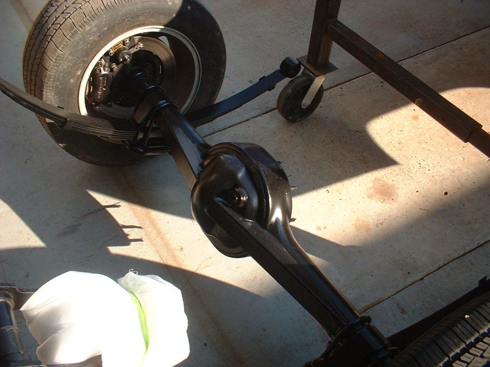 I have had this axle housing in storage for years, finally got a chance to put it to use. It has the 3.15" bearing snouts welded on & a new set of 31 spline axles were  slid in. I haven't built the chunk for it yet, probably a 3.91 DL. I have also had a new set of Wilwood disc brakes sitting on the shelve for several years & thought this would be a good time to use them too.
