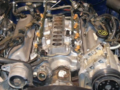 1991 Ford Bronco - Lower intake back in.