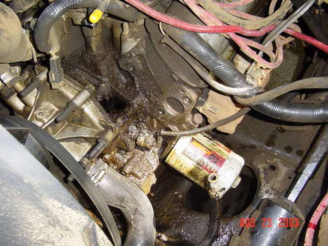 Steering gone, look at how nasty the engine is....cant wait to replace it.
