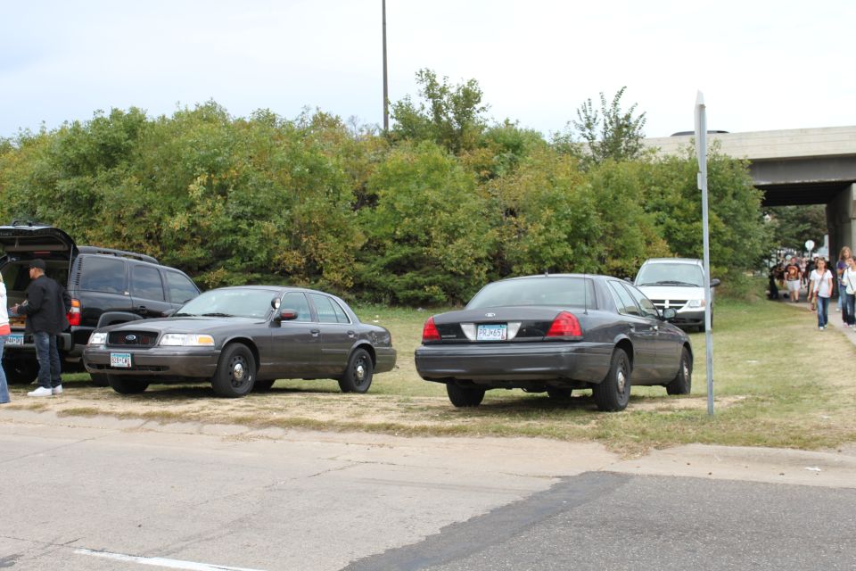 St Paul Police Reservist unmarked all gray slick tops (i could be wrong) outside of Minnesota State Fair.