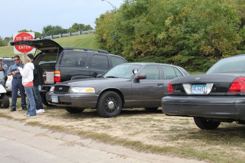 2003 Ford Crown Victoria - St Paul Police Reservist unmarked all gray slick tops (i could be wrong) outside of Minnesota State Fair.