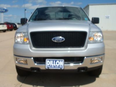 2004 Ford F-150 - Front view of a silver 2004 Ford F-150 truck with a black grille and chrome bumper.