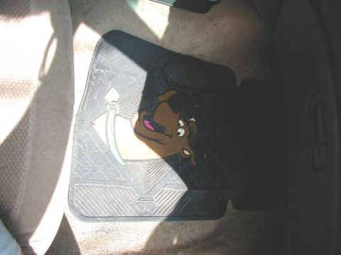 1997 Ford Taurus - A car floor mat with a cartoon dog character is visible on the passenger side.