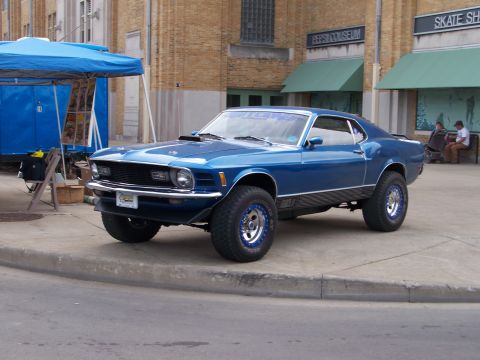 1989 Ford Bronco - This modified 1970 Ford Mustang features a lifted suspension and aggressive off-road tires.