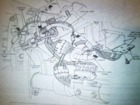 1986 Ford Bronco - This diagram details various electrical and vacuum hose connections within a vehicle's system.