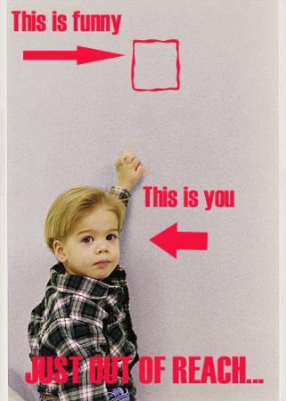 1995 Ford Bronco - A child stands next to text on a wall that reads 'This is funny' and 'This is you'.