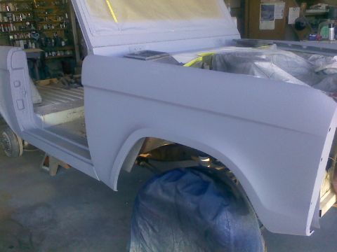 1966 Ford Bronco - The front fenders had quite a few cancer spots and wrinkles from interactions with "a couple snow banks and pine trees in our driveway…