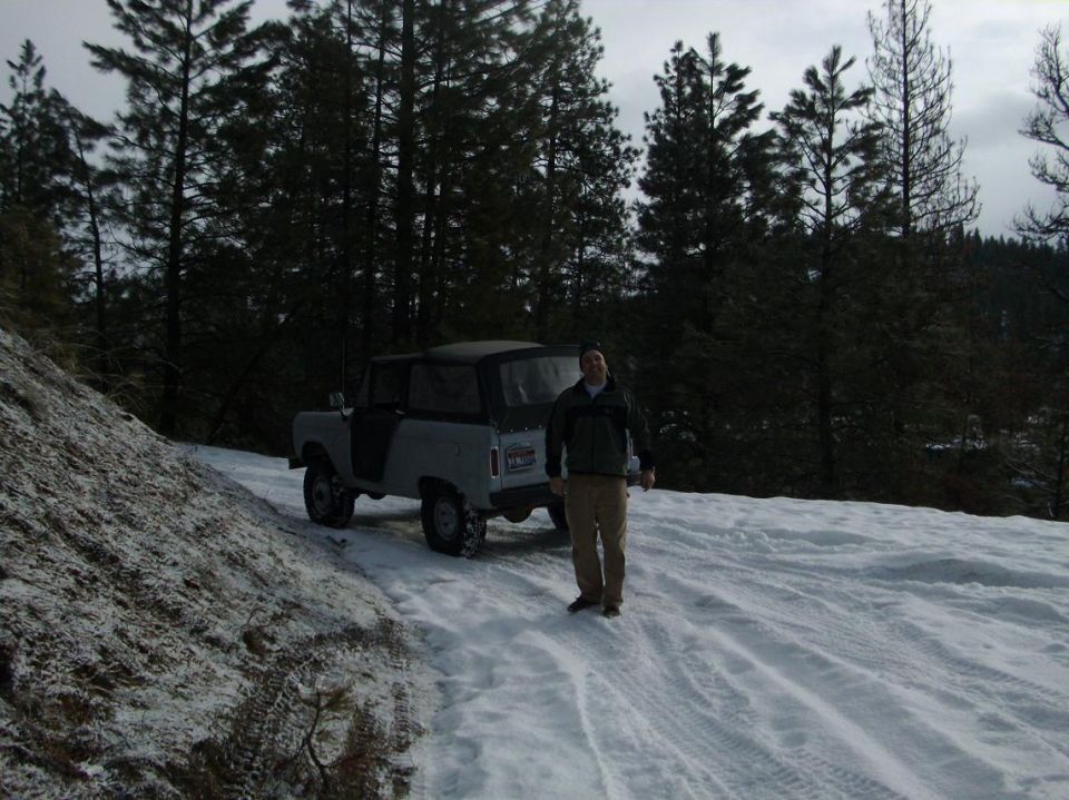 Airing down my skinny tires so I can keep up with the big boys.