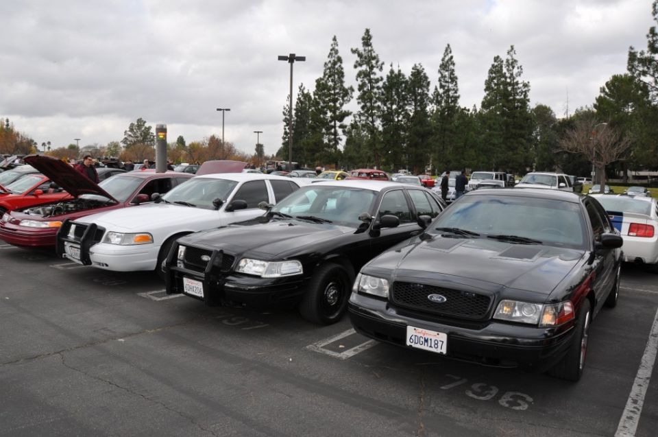 Black police car with push bar and license plate 6DGM187