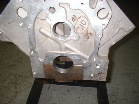 1965 Shelby Cobra - An aluminum engine block is shown, marked with SOHC and a part number.