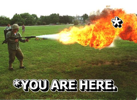 1989 Ford Bronco - A man operates a flamethrower, creating a massive explosion in a grassy field with text overlay.