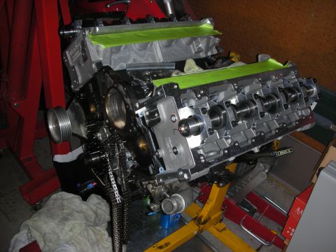1992 Ford Crown Victoria - Engine block assembly with camshafts and timing chain, ready for rebuild.