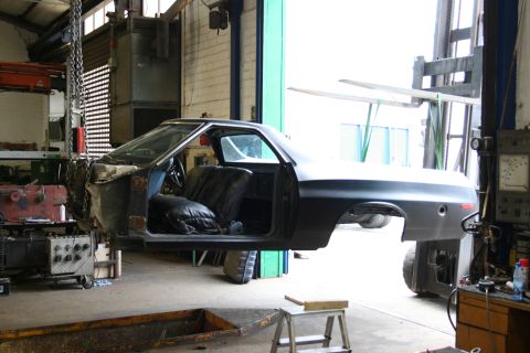 1973 Ford Ranchero - This Ford Ranchero appears to be from the early 1970s, possibly a 1972 model, in a state of disassembly.