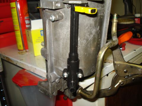 1994 Ford F-350 - Close-up of an engine component secured with locking pliers.