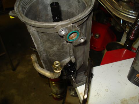 1994 Ford F-350 - This is a close-up view of an engine oil filter housing, not a 1994 Ford F-350.