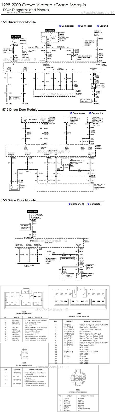 1996 Mercury Grand Marquis - 98-00 CV/GMQ DDM wiring