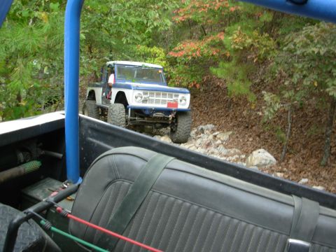 1983 Ford Bronco - A modified Ford Bronco navigates a challenging off-road course.