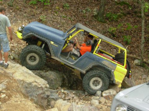 1983 Ford Bronco - Even with the skidplate turned sideways, he didn't make it all the way through.