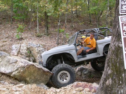 1983 Ford Bronco - This 1983 Ford Bronco is shown navigating a rocky trail with two occupants.