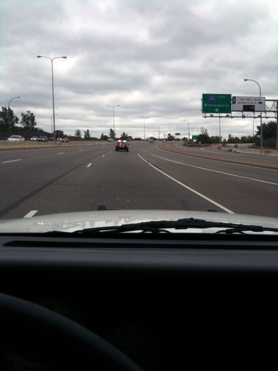 Minnesota State Patol, merged behind him, took off en-route, as i shot this from iphone.