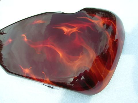 2010 Harley-Davidson Electra Glide - Custom painted motorcycle fuel tank a flame design.