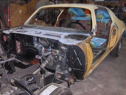 1970 Chevrolet Camaro - This 1970 Chevrolet Camaro is in a workshop, stripped down for restoration work.
