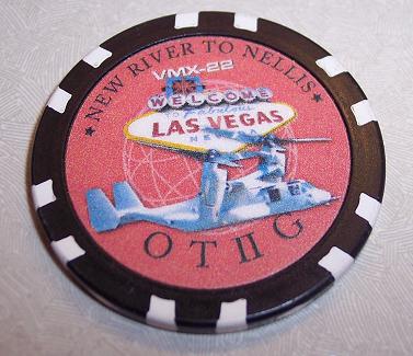 2000 Ford Crown Victoria - This casino chip features a VMX-22 Osprey aircraft and Las Vegas imagery.