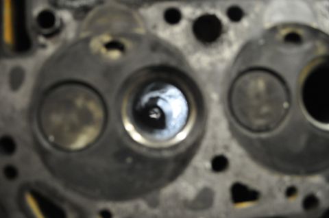 1984 Ford Bronco - Cylinder head detail with valves visible.
