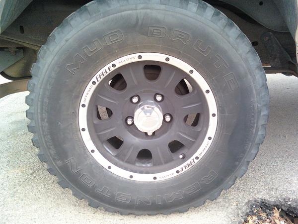 Remington Mud Brute tire on black Eagle Alloys wheel with polished lip