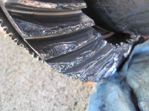1989 Ford Bronco - Damaged ring gear teeth, likely from a differential failure.