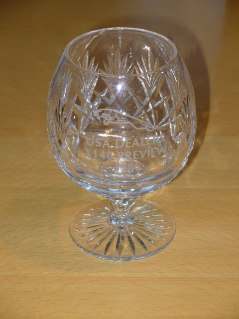 2004 Land Rover Land Rover - Snifter 4.5" tall commemorating the 1986 preview of the Jaguar XJ40. *****I found the matching snifter, so there are 2.********