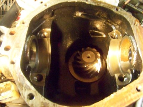 1989 Ford Bronco - Close-up view of the internal components of a vehicle's differential housing.