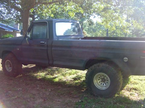 1986 Ford Bronco - This 1979 Ford F-150 pickup truck is viewed from the side, equipped with large off-road tires.