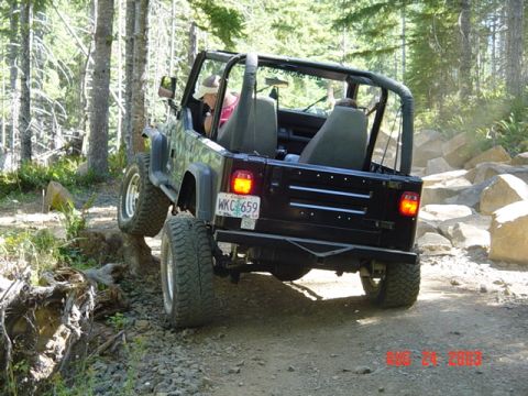 1989 Ford Bronco - Frank playing on a stump