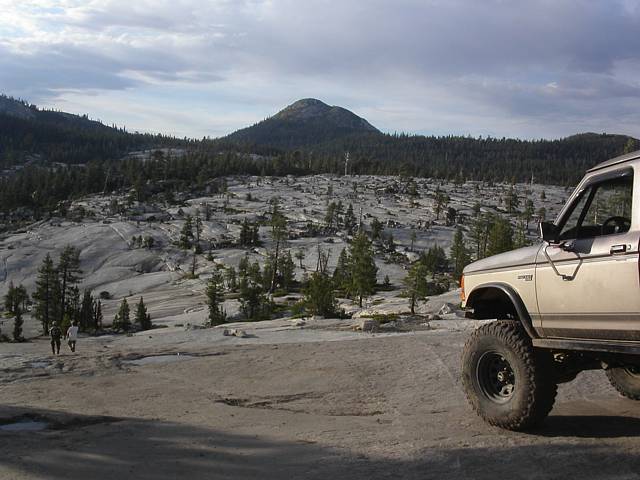 Looking down into the granite bowl