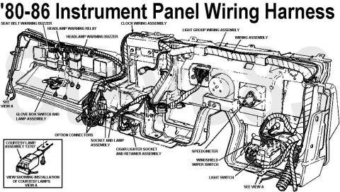 1983 Ford Bronco - '80-86 Dash Wiring Harness The "Option Connectors" are where the courtesy lights & clock are added. [url=http://www.supermotors.n…