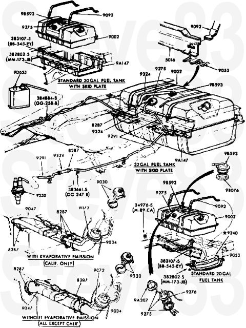 1983 Ford Bronco - Bronco Fuel Tank Details for carburetor engines