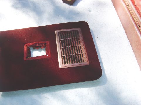 1986 Ford Bronco - Badly faded pink speaker grill.
