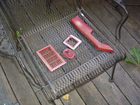 1986 Ford Bronco - Here are the small parts after being thoroughly cleaned with "Purple Power" and a brush and wiped down with Acitone.