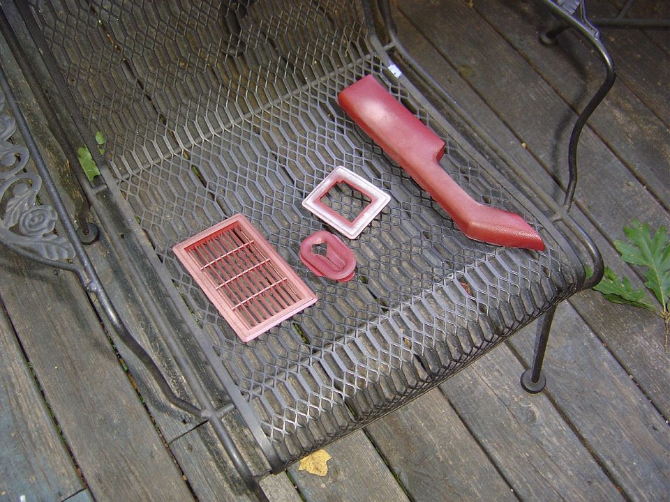Here are the small parts after being thoroughly cleaned with "Purple Power" and a brush and wiped down with Acitone.